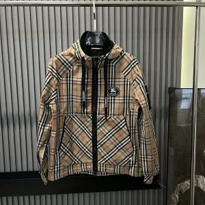 Luxury Burberry Plaid Outerwear For Fall