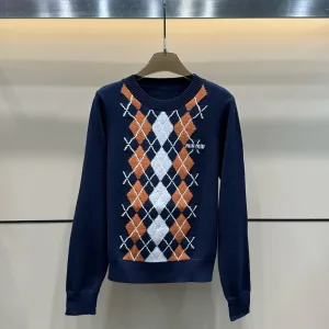 Luxury Aaa Miu Miu Diamond Long-Sleeved