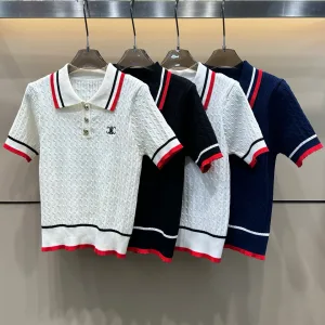 Luxury Designer Celine Gold Short Sleeves