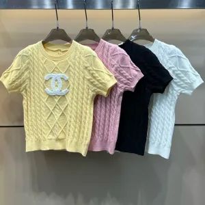 Aaa Luxury Chanel Diamond Short-Sleeved Shirt