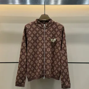 Aaa Louis Vuitton Jacquard Long-Sleeved Cardigan