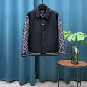 AAA Super Clone Fendi Jacket Red Wool Jacquard Lace Street Style Understated Luxury Embroidery