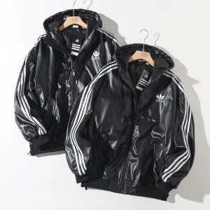 Luxury High Quality Adidas Coat Red Sheepskin Pu Leather Imitation