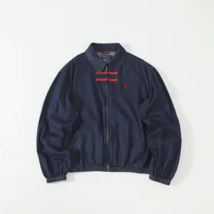 Luxury Ralph Lauren Coat Red Silk Jacquard Denim Clean Lines Streetwear Autumn Winter Relaxed Silhouette