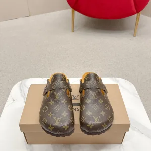 Designer Louis Vuitton Slippers Wool Suede Rubber Denim Autumn Winter