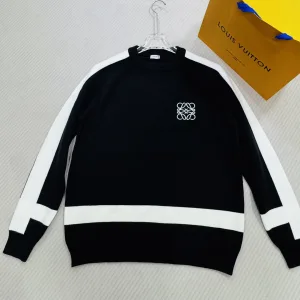 Luxury High Quality Loewe Sweater Black Modal Relaxed Fit