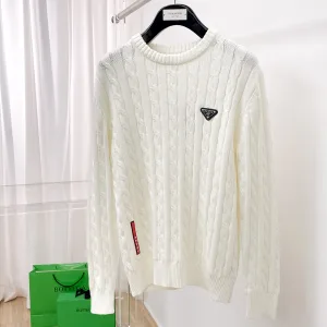 Reps Designer Prada Sweater Black Cable Knit