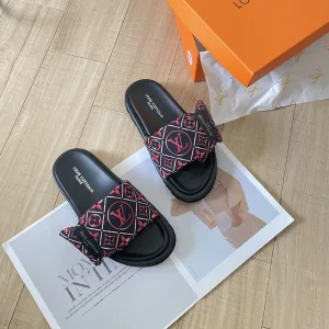 Super Clone Louis Vuitton Slippers Genuine Leather