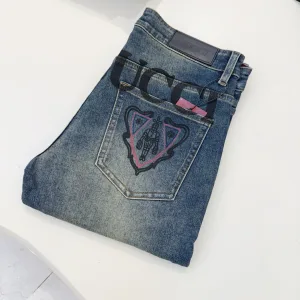 Luxury Designer Gucci Cotton Jeans For Fall