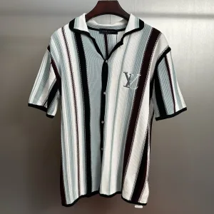 Designer Louis Vuitton Cotton Short-Sleeved Shirt