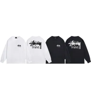 High Quality Reps Stussy Long-Sleeved T-Shirt Ash Cotton Pure Combed Streetwear Autumn Early