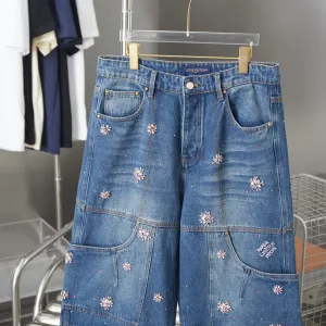 Designer Super Clone Louis Vuitton Jeans Red