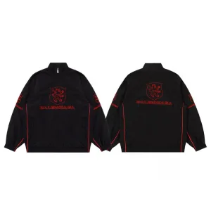 High Quality Luxury Balenciaga T-Shirts Red Down Nylon Streetwear