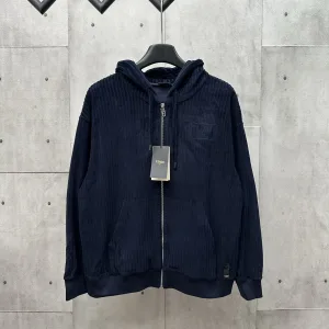 Luxury Aaa Fendi Corduroy Long-Sleeved Sweatshirt