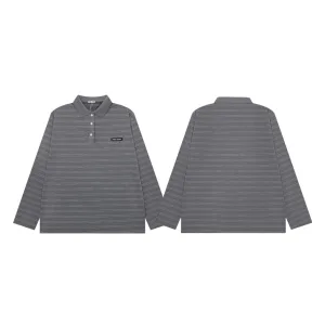 Designer Prada Long-Sleeved Shirt Ash Cotton Pure Playful Style Sophistication Embroidery