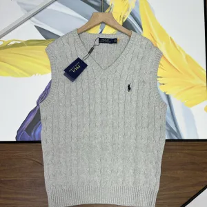 Luxury Designer Ralph Lauren Short-Sleeved Shirts Red Cotton Down Cable Knit Suitable For All Seasons Easy To Match Embroidery