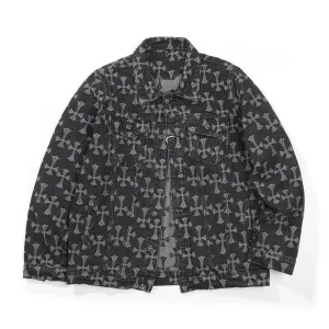 Super Clone High Quality Chrome Hearts Shirt Red Cotton Pure Jacquard Denim Sophistication Spring Summer Autumn Winter And