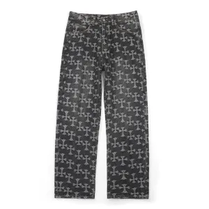 Luxury AAA Chrome Hearts Jeans Red Cotton Jacquard Denim Sophistication Spring Summer And