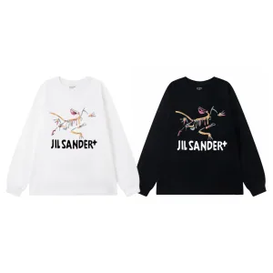 High Quality Reps Jil Sander Long-Sleeved T-Shirt Red Cotton Pure Professional Outdoor