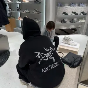 Reps Super Clone Archaeopteryx Hoodie Black Cotton Pure Double-Sided Fabric Autumn Winter Embroidery Heavy
