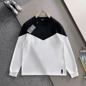 High Quality Luxury Fendi Cotton Long-Sleeved T-Shirt For Autumn