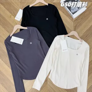 Designer Luxury Lululemon Undershirt Red Lady Cotton Breathable And Not Stuffy Soft Gentle Autumn