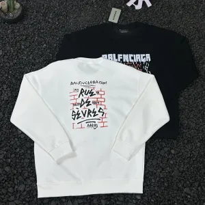 Designer Super Clone Balenciaga Sweatshirt Red Cotton Relaxed Fit Easy To Match Winter