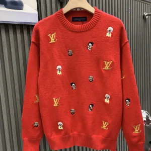 Luxury 1:1 Louis Vuitton Gold Sweater For Autumn