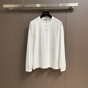 High Quality Dior Long-Sleeved T-Shirt Ash Cotton Jacquard Soft Touch Slim Fit