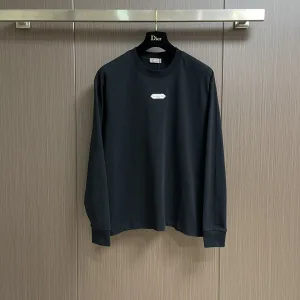 Reps Dior Long-Sleeved T-Shirt Ash Cotton Jacquard Soft Touch Slim Fit