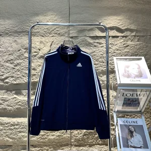 Luxury Adidas Coat Red Jacquard Autumn Winter Early