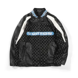 Super Clone Louis Vuitton Coat Ash Leather Patchwork Patch