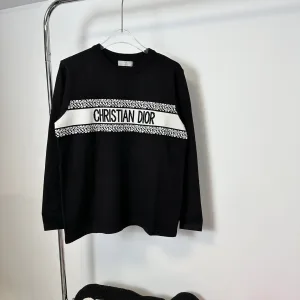 Luxury Dior Sweater Black Wool Blend