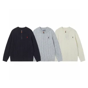 Super Clone High Quality Ralph Lauren Sweater Red Cotton Pure Embroidery