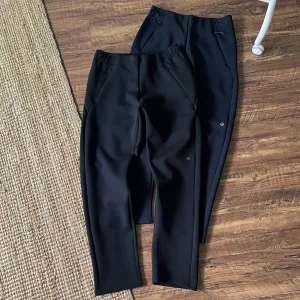 Designer Lululemon Trousers Red Cotton Silk Silky Smooth Relaxed Fit Simple And Versatile Autumn Zippered Pocket