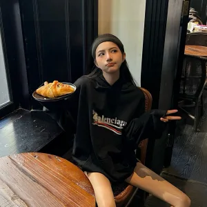 Designer Reps Balenciaga Hoodie Black Cotton Autumn Winter