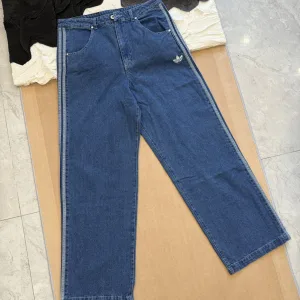 Luxury Adidas Jeans Red Denim Spring Early Metal Logo