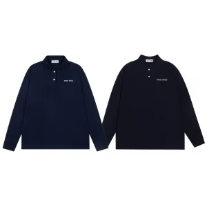 AAA Reps Prada Long-Sleeved Shirts Red Cotton Pearl Playful Style Sophistication Embroidery