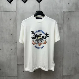 Luxury High Quality Louis Vuitton Cotton Short-Sleeved Shirts For Fall