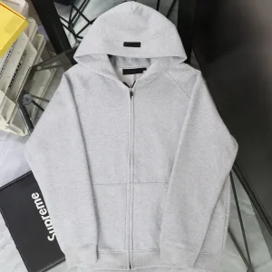 Designer Fear Of God T-Shirts Ash Cotton Ribbed Fabric Flannel Streetwear