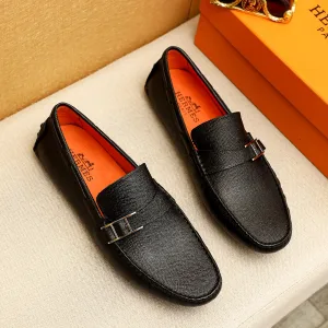 High Quality Luxury Hermès Cowhide Leather Shoes