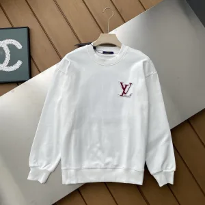 AAA Reps Louis Vuitton Hoodie Red Cotton Pure Exquisite Workmanship Embroidery