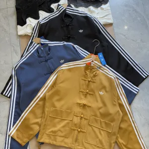 High Quality Adidas Coat Blue Eva Silk Down Satin Street Style Streetwear Youthful Energy