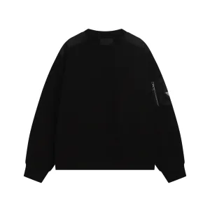 Luxury Reps Prada Sweatshirt Ash Cotton Silk Nylon Fleece Patch