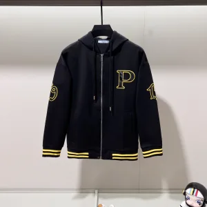 High Quality Luxury Prada Leather Outerwear