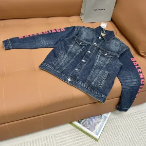 AAA High Quality Balenciaga Outerwear Ash Cotton Bamboo Denim Autumn Winter