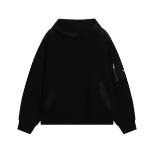 Luxury Prada Long-Sleeved Ash Cotton Silk Nylon Fleece Patch