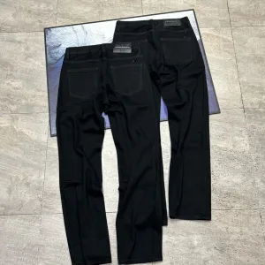 AAA Armani Jeans Red Denim Stretch Formal Business Metal Logo