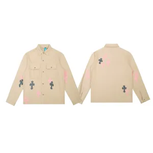 Reps Chrome Hearts Outerwear Pink Eva Denim Understated Luxury Exquisite Tailoring Patch