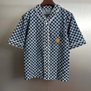 1:1 Louis Vuitton Denim Short-Sleeved Shirt